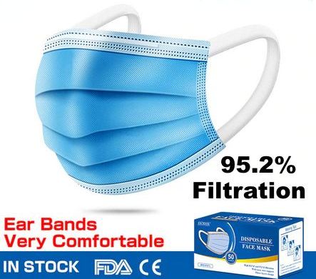 Surgical Mask Includes 2 Elastic Straps